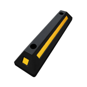 Limitador de Vaga de Borracha Preto com Refletores Amarelos – 54 cm